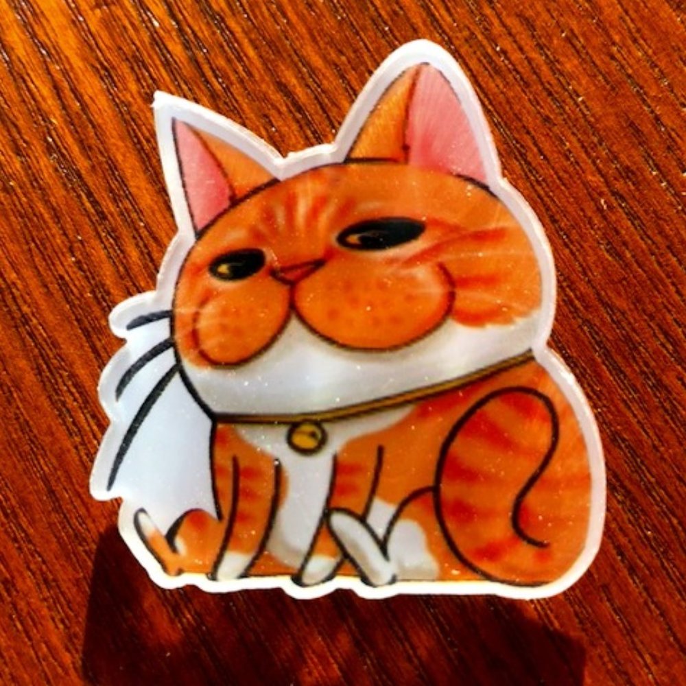 Phat Orange Kitty Pin